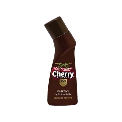 Cherry Blossom Dark Tan Liquid Shoe Polish - 75ml