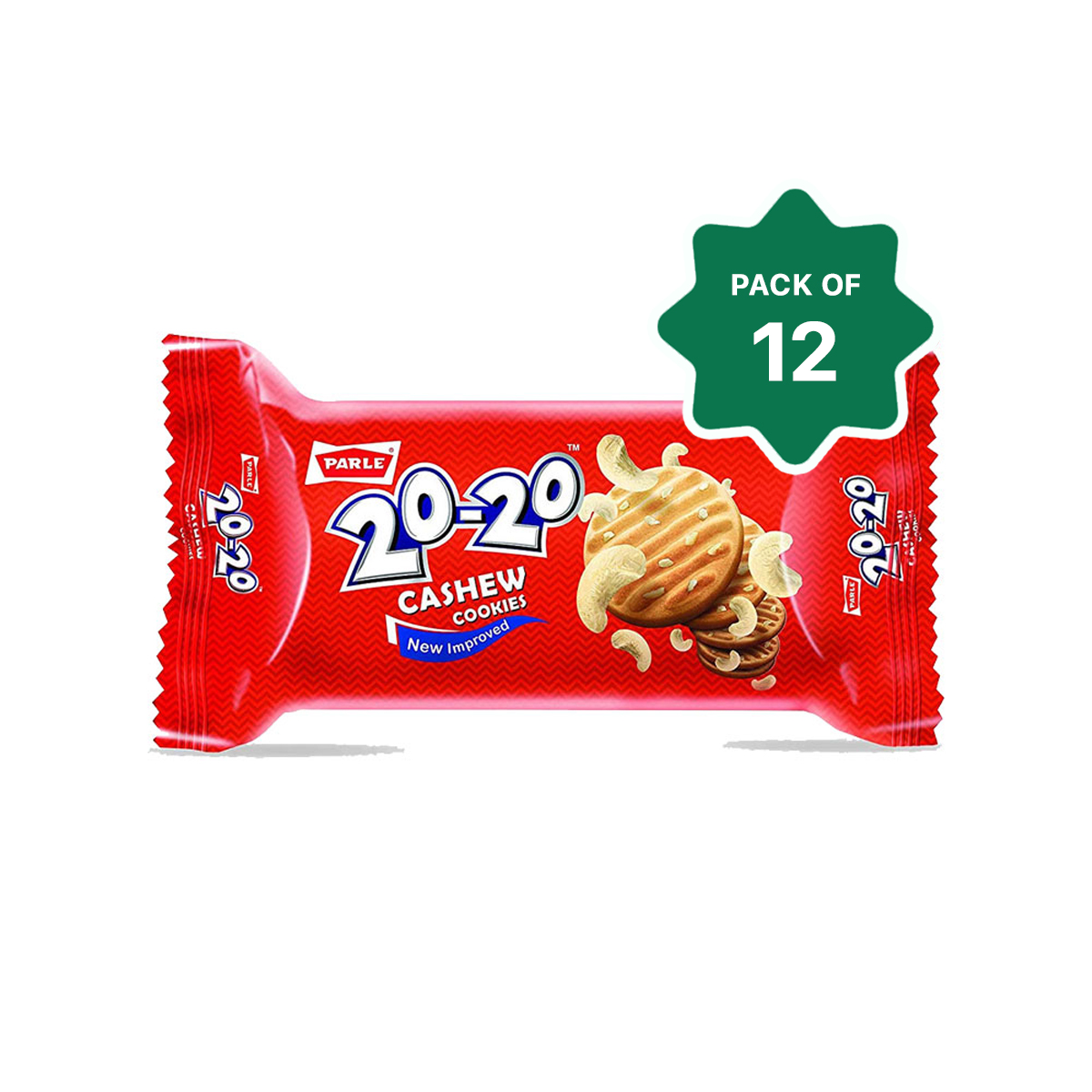 Parle 20-20 Cashew Cookies - 12pcs