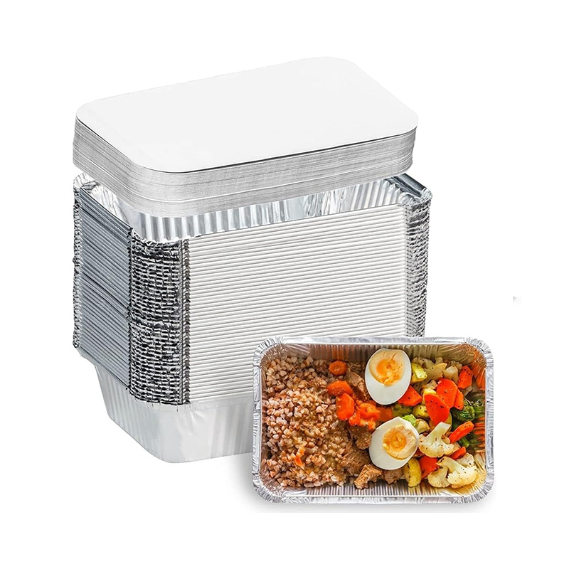 Aluminum Foil Box Pack Container with Lid (660ml) - 1pack