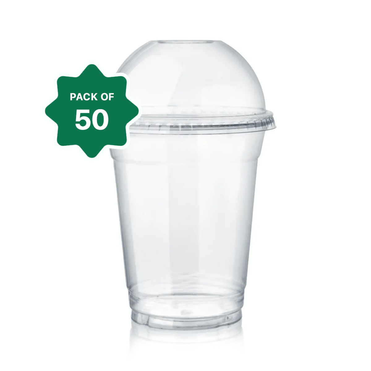 Transparent Plastic Take Away Cups and Lids (50 pcs) - 1pack
