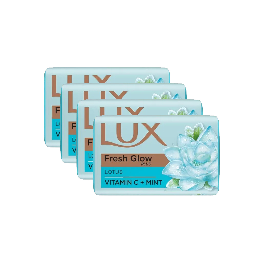 Lux Lotus Fresh Glow Plus Vitamin C + Mint Soap (100gm) - 4pcs