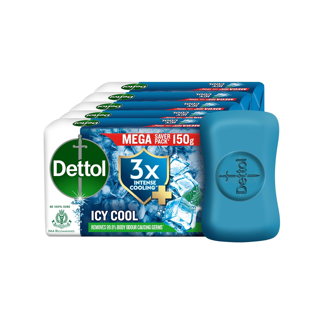 Dettol Ice Cool Soap (150gm) - 5pcs