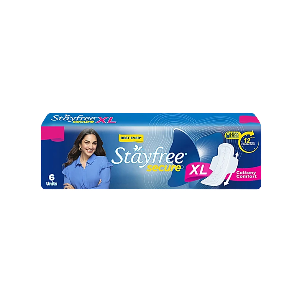 Stayfree Secure Cottony Soft Sanitary Pads (Extra Large Wings) - 1pkt