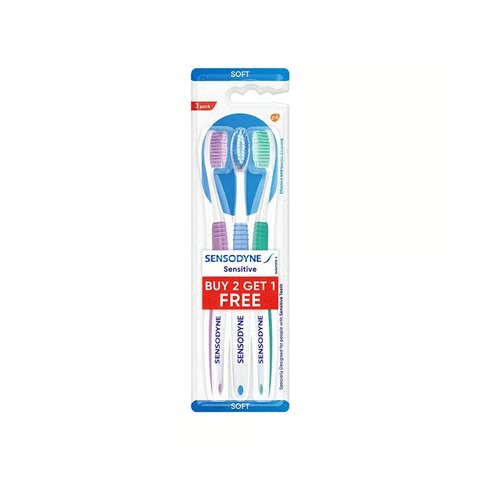 Sensodyne Sensitive Toothbrush With Soft Rounded Bristles - Buy 2 Get 1 Free - 1pack