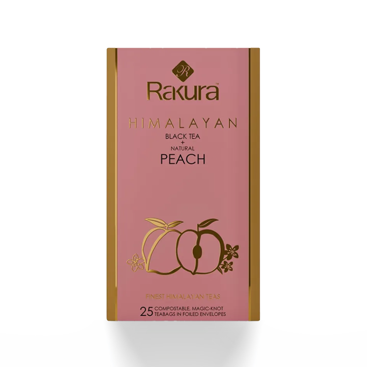 Rakura Himalayan Black & Natural Peach Green Tea (25Tea Bag) - 37.5g