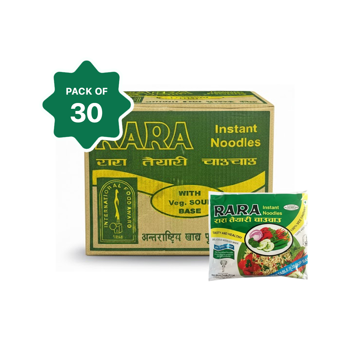 Rara Instant Noodles Veg (60gm) - 30pcs