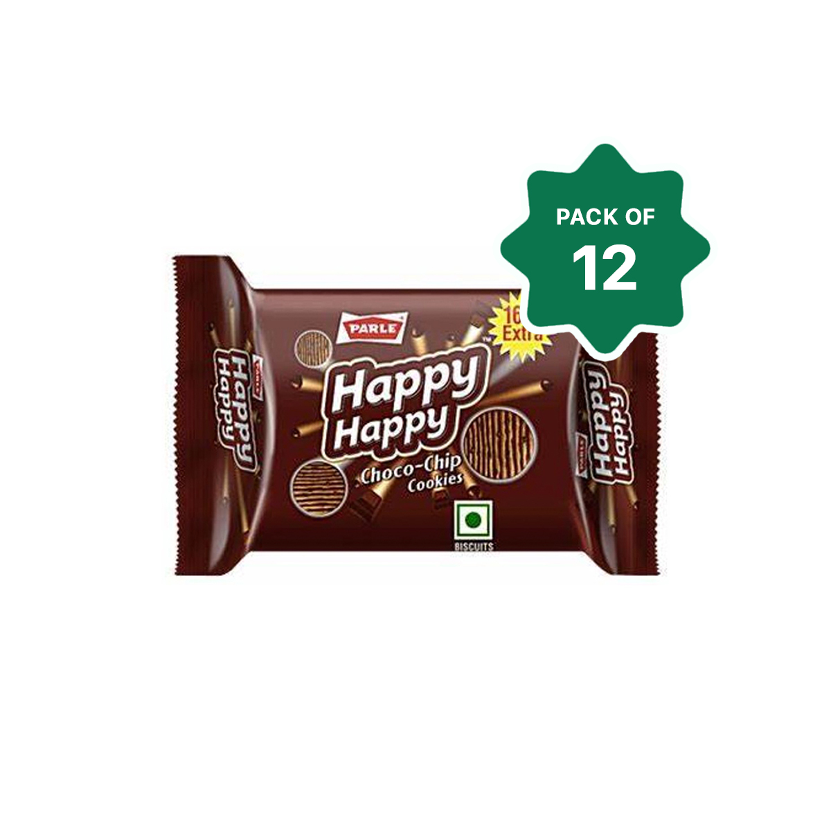 Parle Happy Happy Choco Chip Cookies - 12pcs