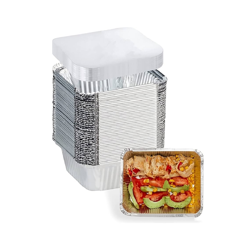 Aluminum Foil Box Pack Container with Lid (450ml) - 1pack