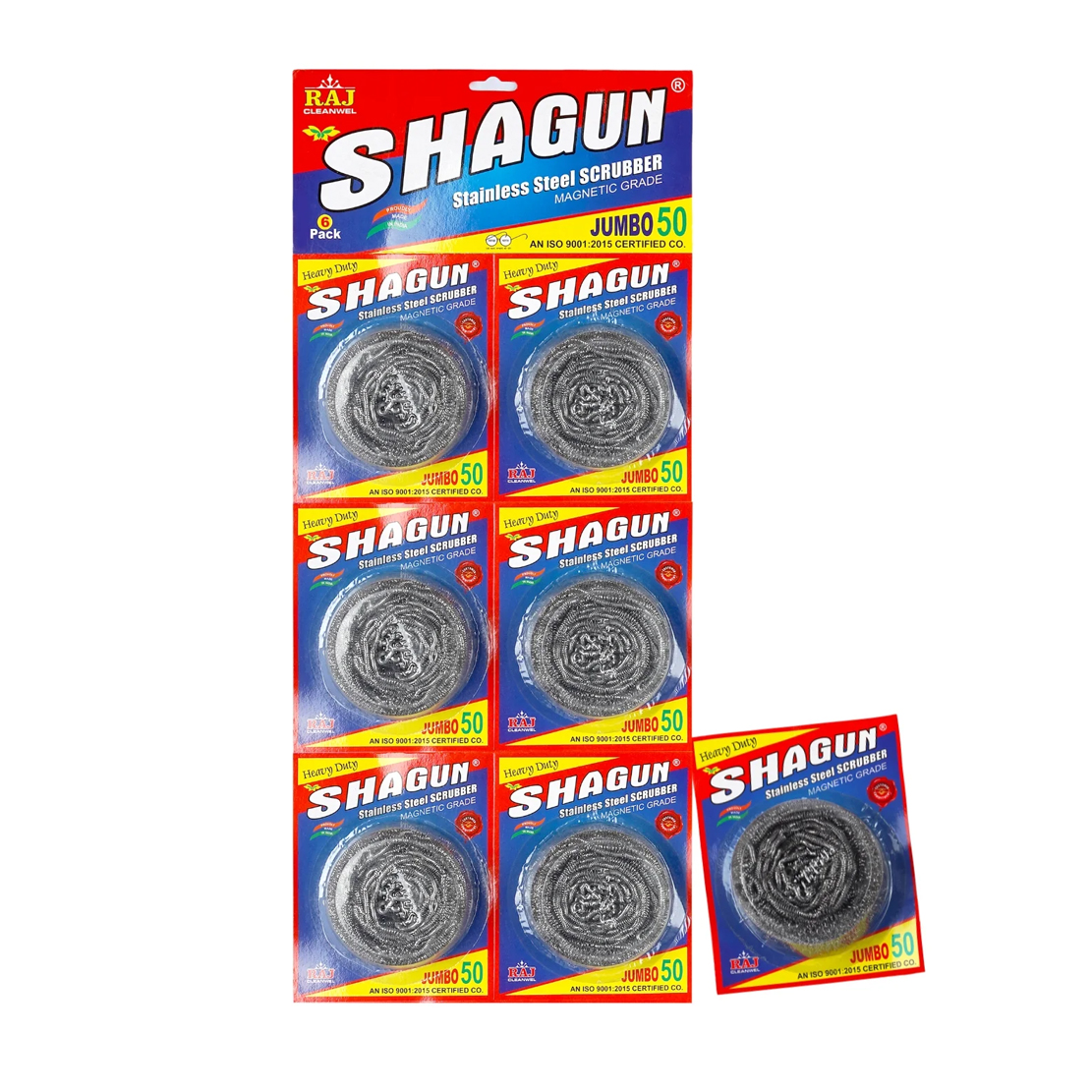 Shagun Big Stainless Steel Scrubber - 6pcs